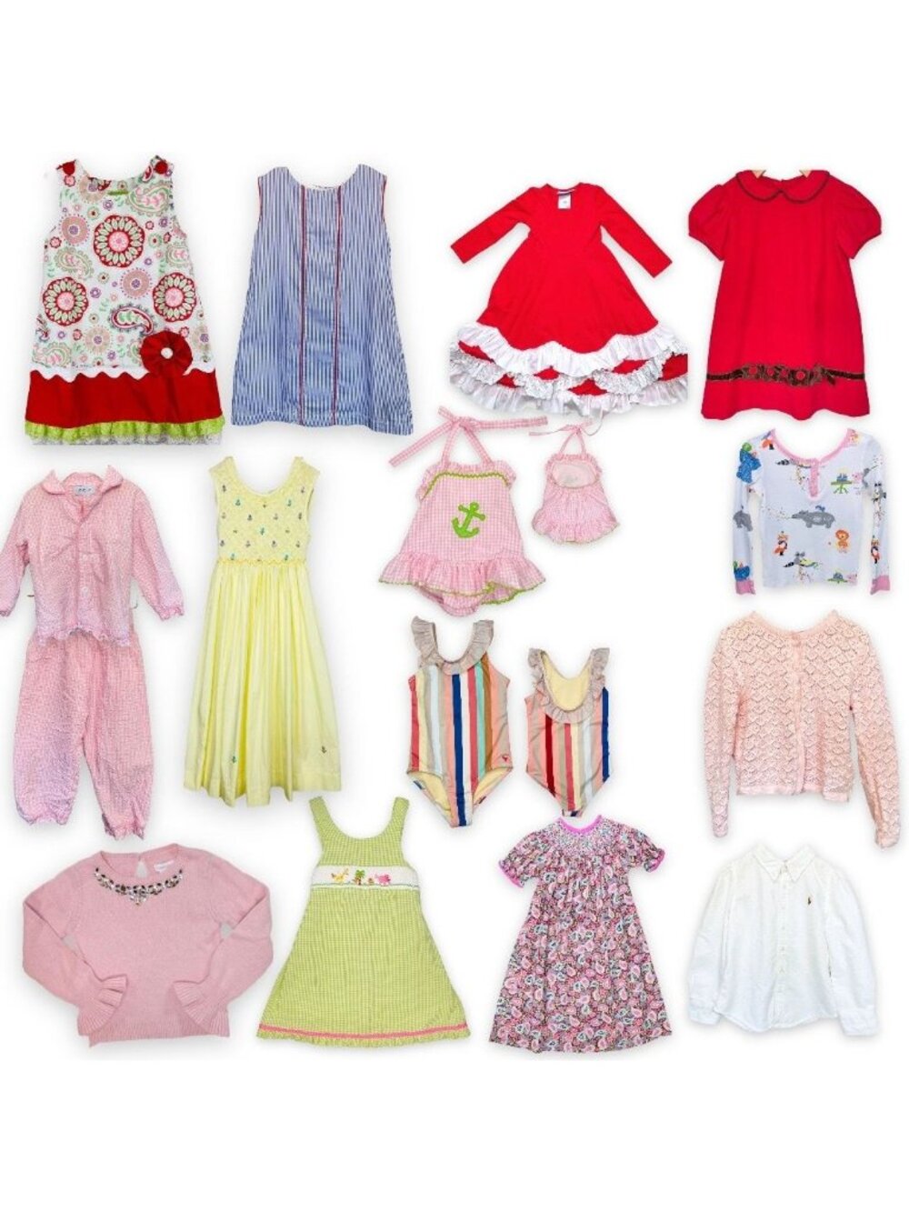 Girls Smocked Dress + Swimsuit + Boutique Bundle Lot of 14 - 4T / 4
